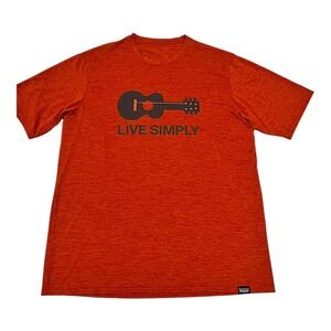 Patagonia Capilene Cool Daily Shirt Men's S Orange Live Simply Guitar Tee